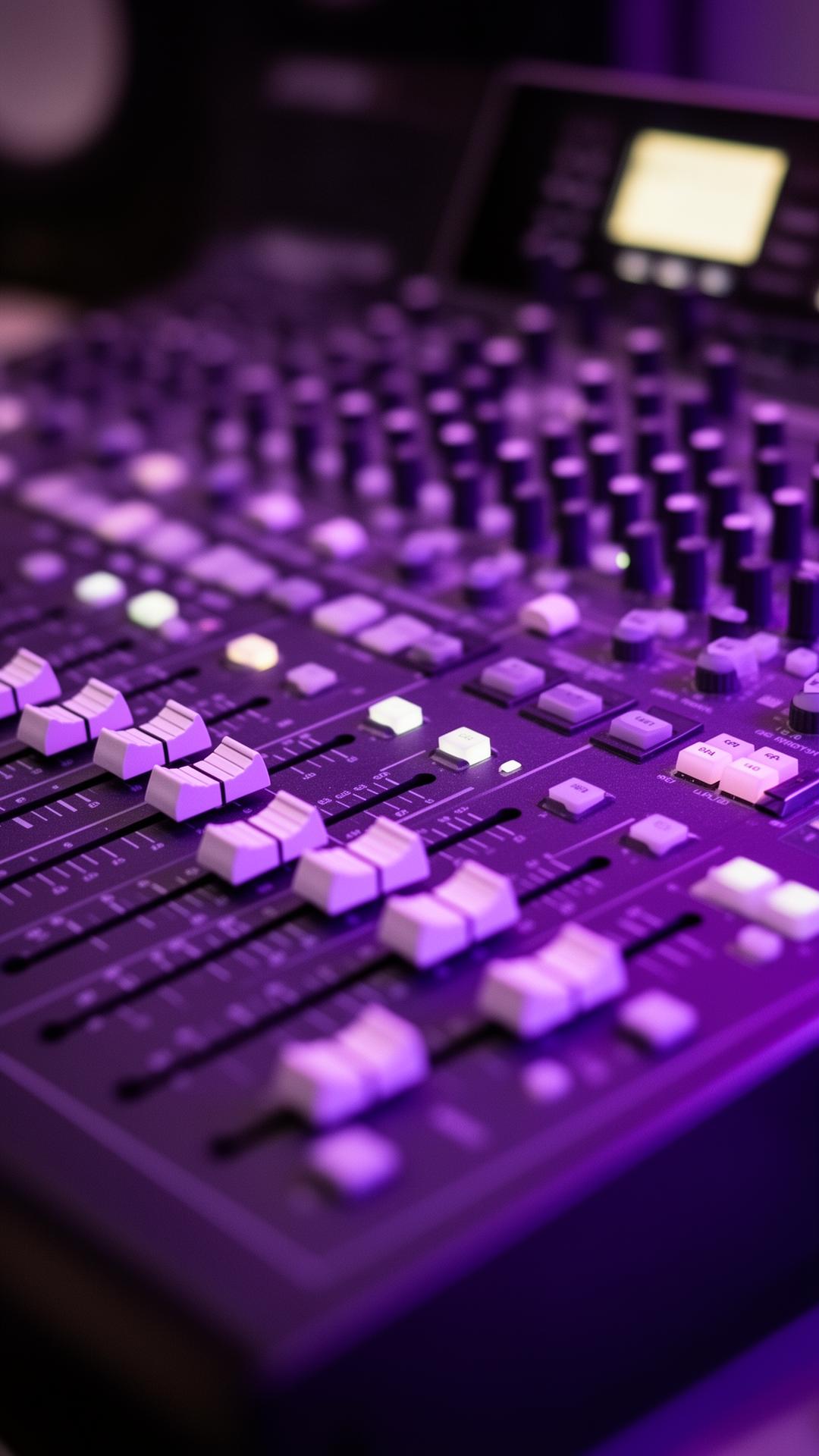 Close-up of a mixing console